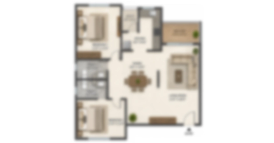 The Vaidiki Bliss Kalyan 2 BHK Floor Plan